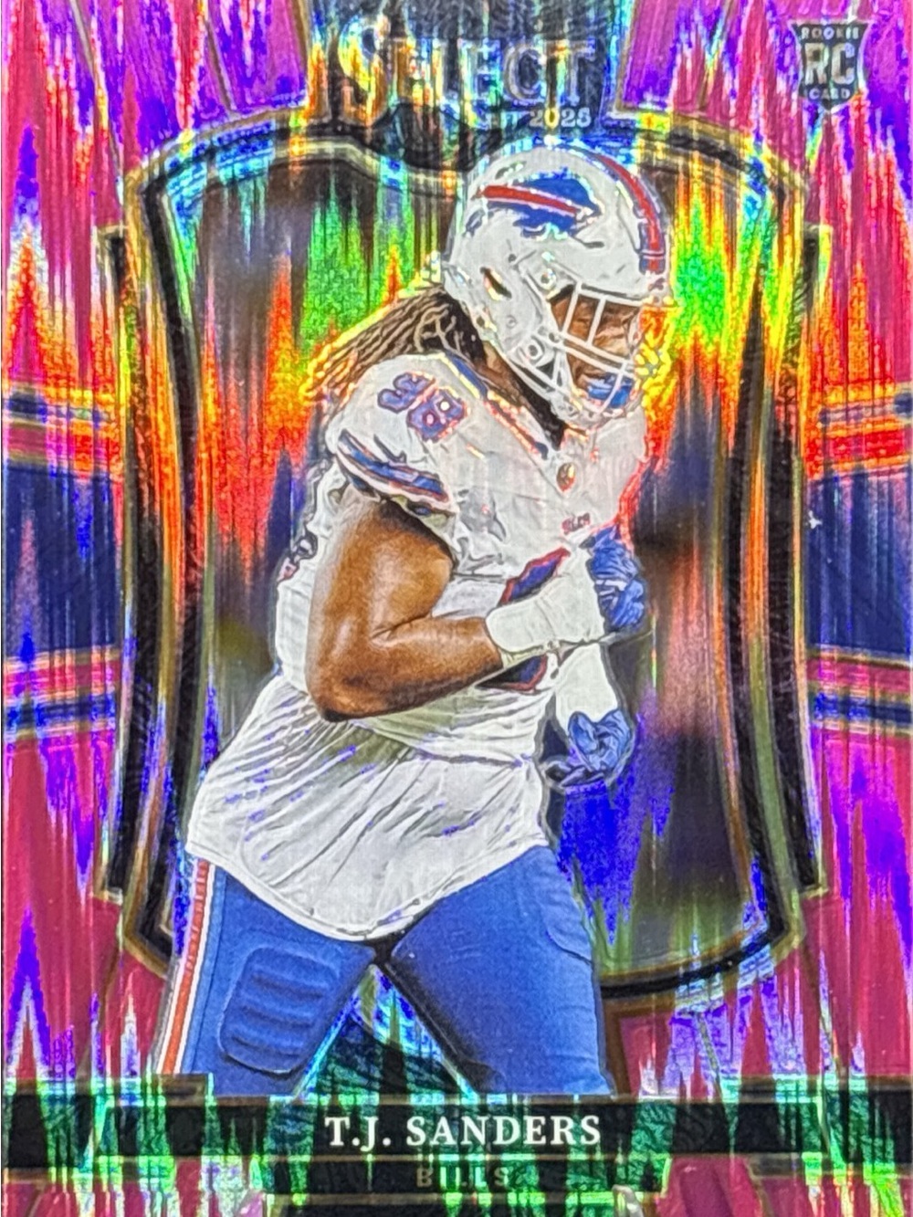 Panini Select T.J. Sanders Holo Pink Prizm Rookie Football Card